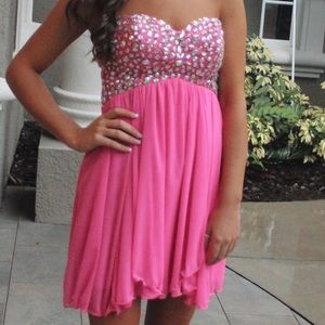 Fuchsia Strapless Flowy Dress